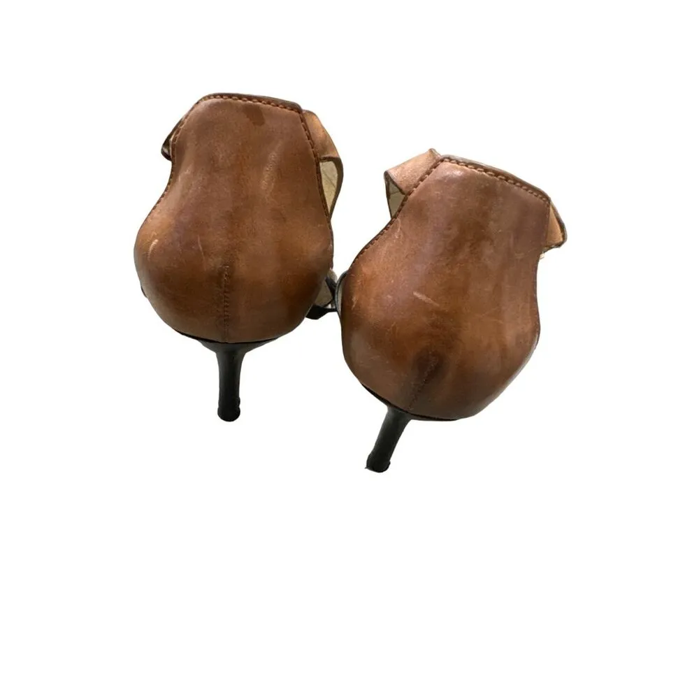 Michael Kors women’s black brown leather shoes heels size 8M SKU 1853 - Image 5