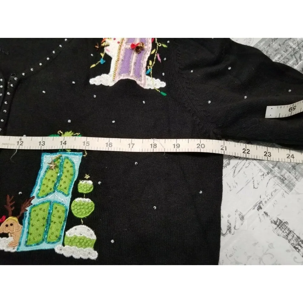 The Collection Works of Berek 2 Takako Sakon Holiday Christmas Doors Sweater (L) Size L - Image 6