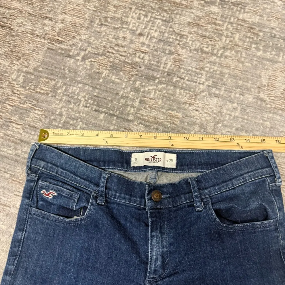 Hollister Vintage Classic Blue Roll Bottom Bermuda Jean Shorts - Image 7