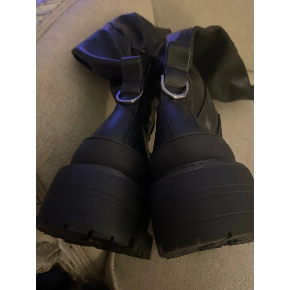 Sam Edelman Lerue Black Calabria Leather High Boots S86 - Image 7