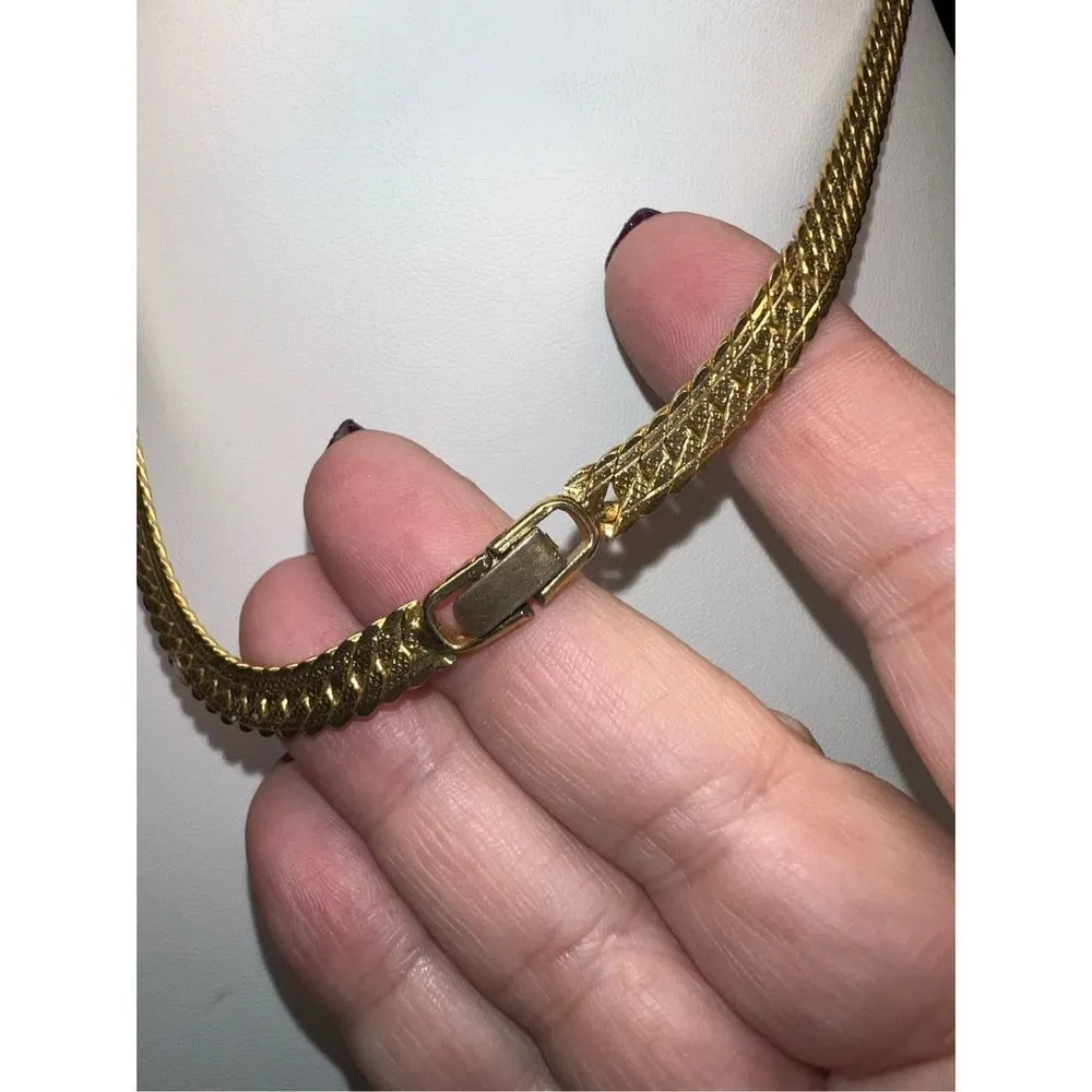 Vintage Gold Tone Fancy Link Necklace - Image 4
