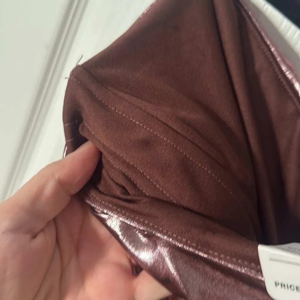 NWT ASTR Strapless Metallic bronze Dress LARGE - Image 4