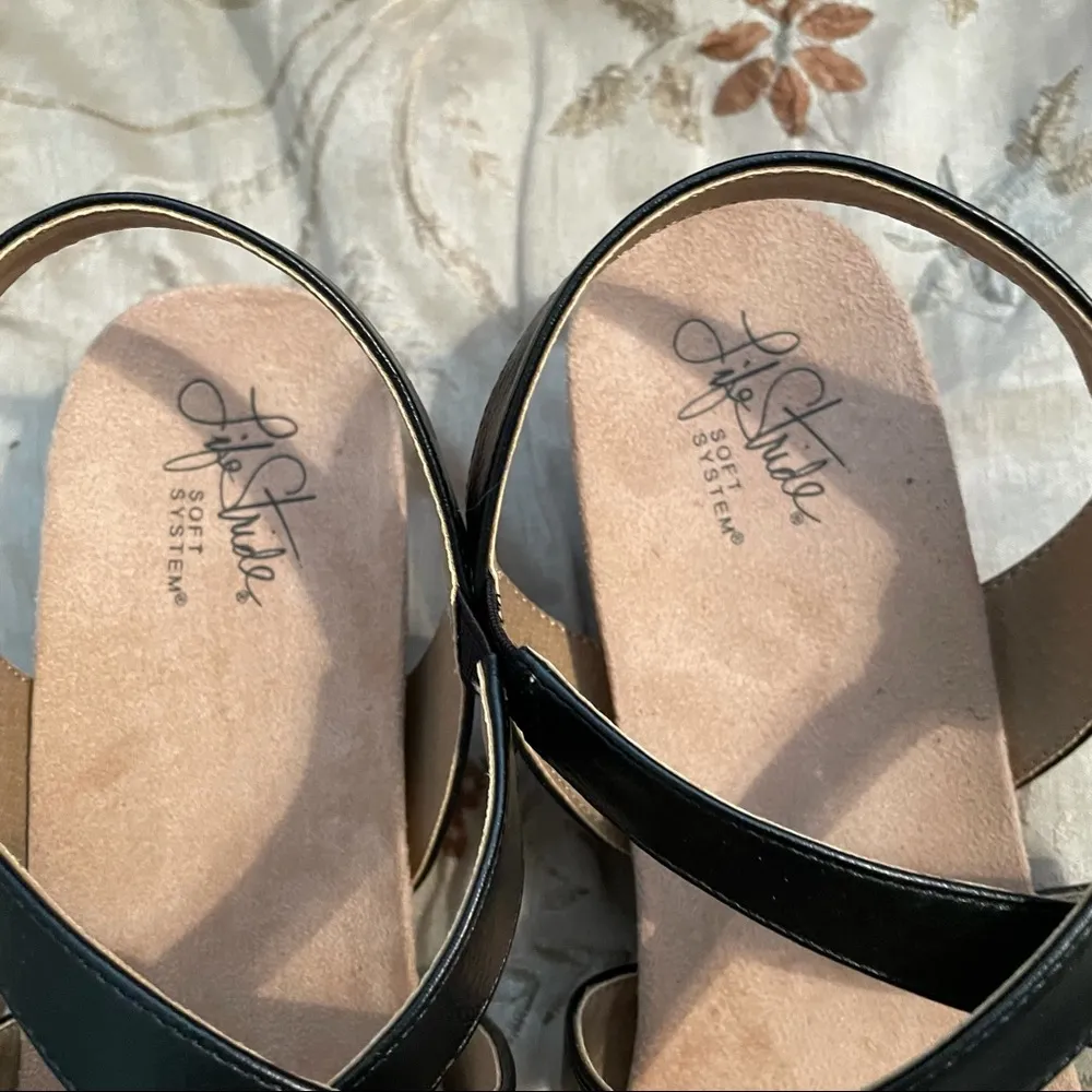 Life Stride Women’s Maple Wedge Black Sandals - Image 8