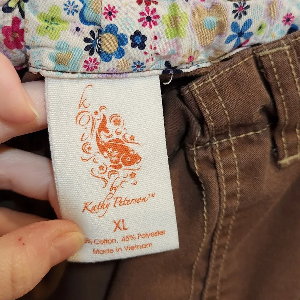 Koi Y2K Brown Drawstring Straight Leg Work Cargo Scrubs Pants Comfy Size XL - Image 6