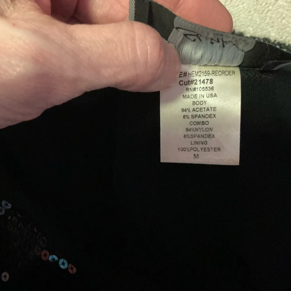 Vtg 90s sequined black tank top Size M - Image 2