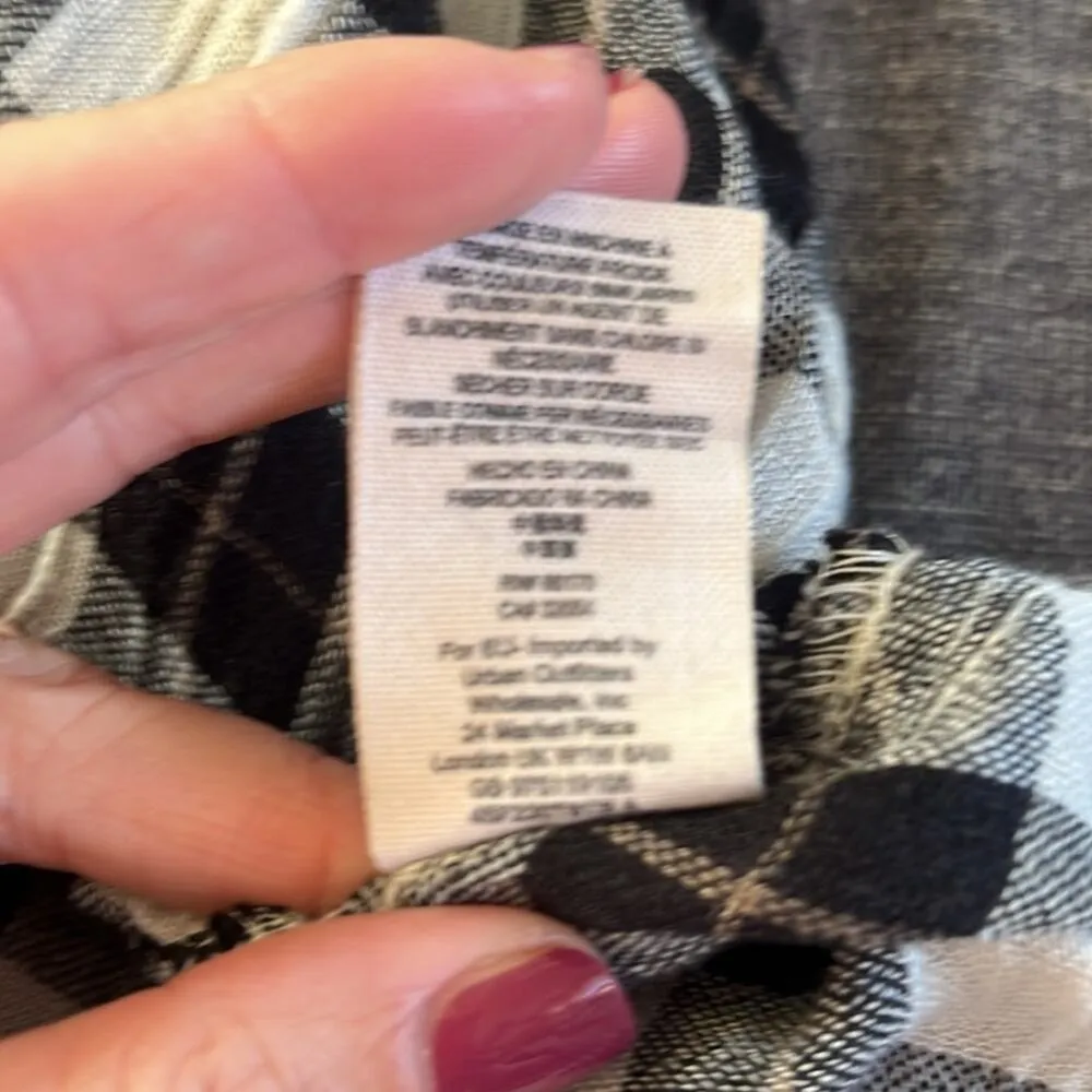 Free People Buffalo Plaid button down shirt. Size S - Image 9