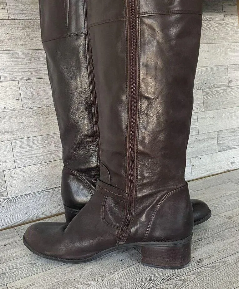 Cavanna Women 8.5M Brown Knee High Boot 0611 Classic Equestrian Tall - Image 4