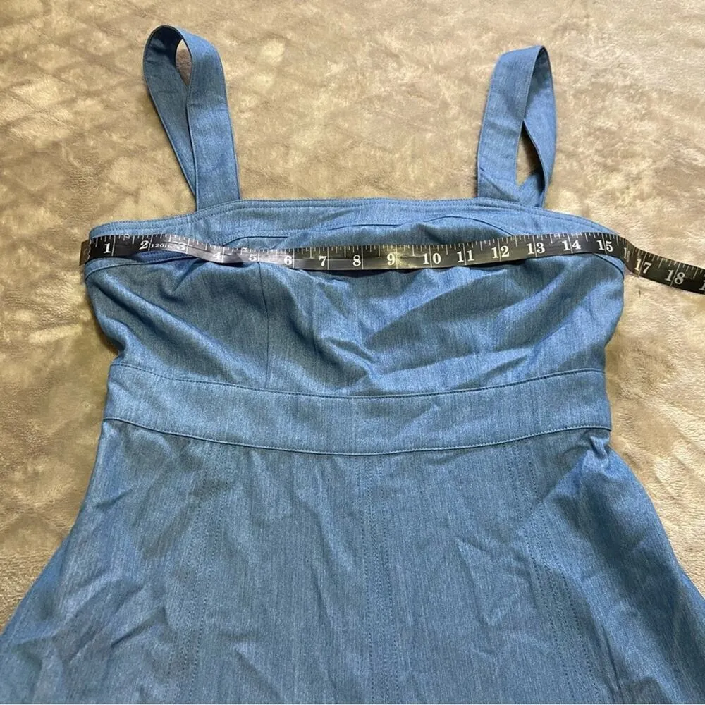 NWOT Lulus Darling Time Blue Chambray Handkerchief Midi Dress With Pocke… - Image 8