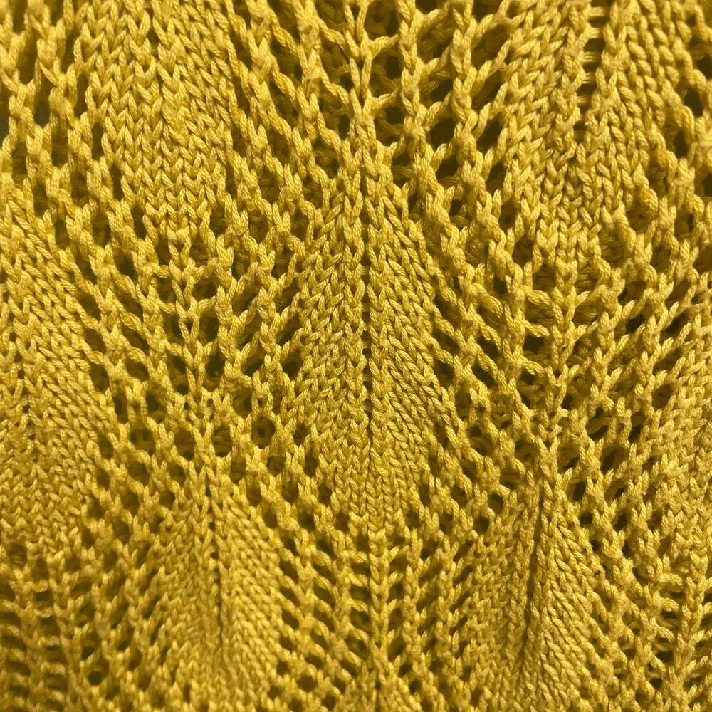Ya Crochet Tank Size Small Boho Festival Concert Top Yellow Golden - Image 4