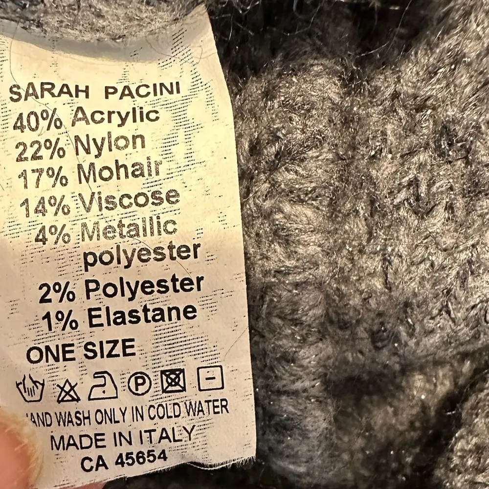 Italy Rare Mohair Blend Metallic Knit Cropped Cardigan One Size - Image 8