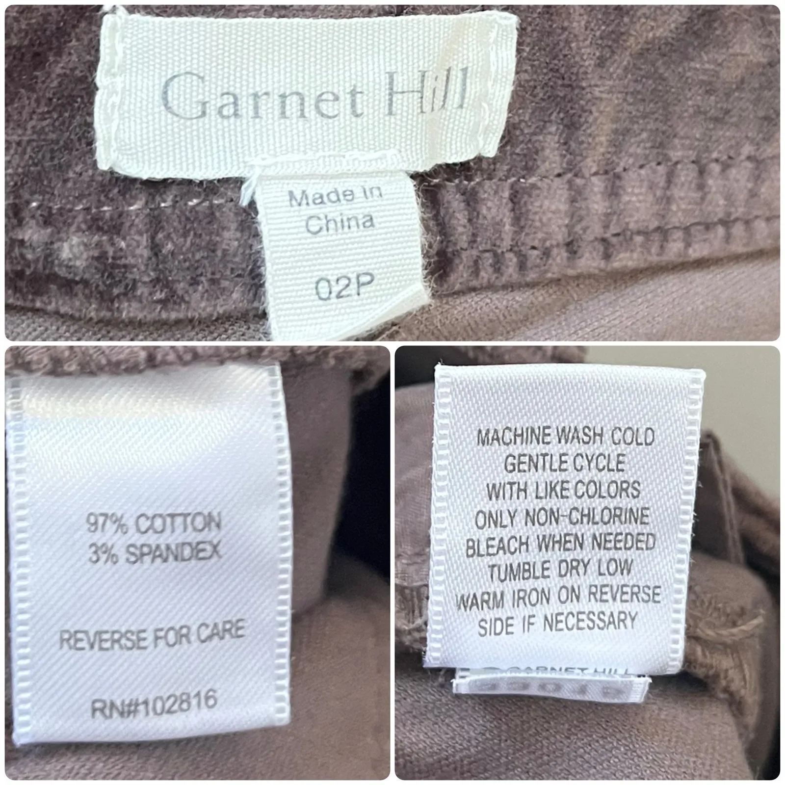 Garnet Hill Velvet Petite Size 2 Slim Pant 27 Inch Inseam Casual Style 33015 - Image 11