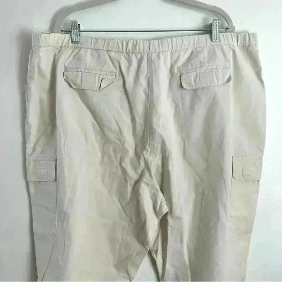 J.Jill Capri Cargo Pants Womens‎ Size 22 Cotton High Rise Flat Front Drawstring - Image 10