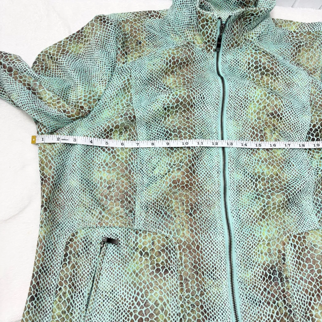 Dialogue  Turquoise Blue Washable Python Embossed Ultrasuede‎ Zip Jacket Size 1X - Image 7