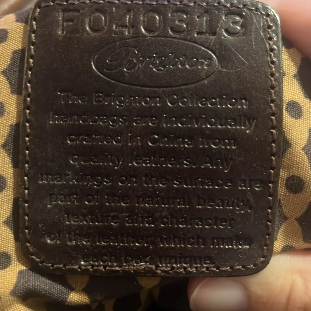 BRIGHTON LONDON GROOVE TATUM PEBBLED LEATHER SHOULDER HANDBAG black brown - Image 11