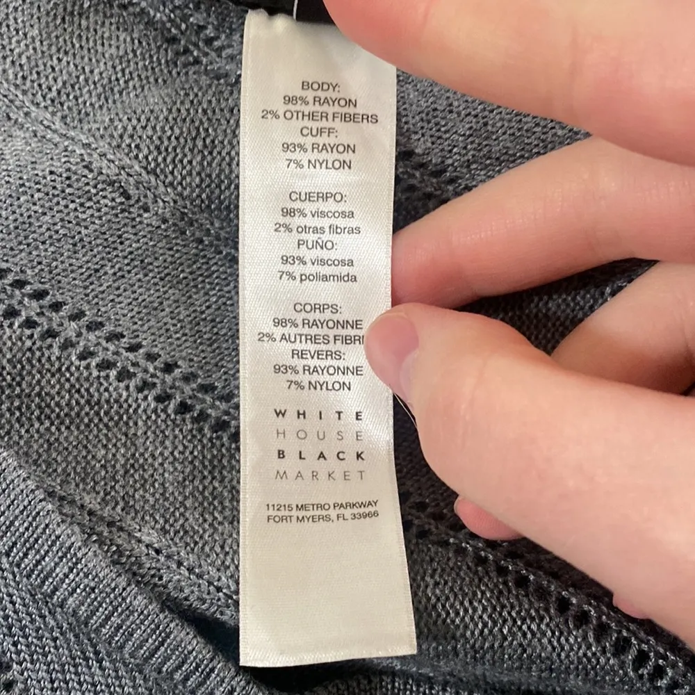 White House Black Market shimmery chevron ombre poncho sweater size XS - Image 11