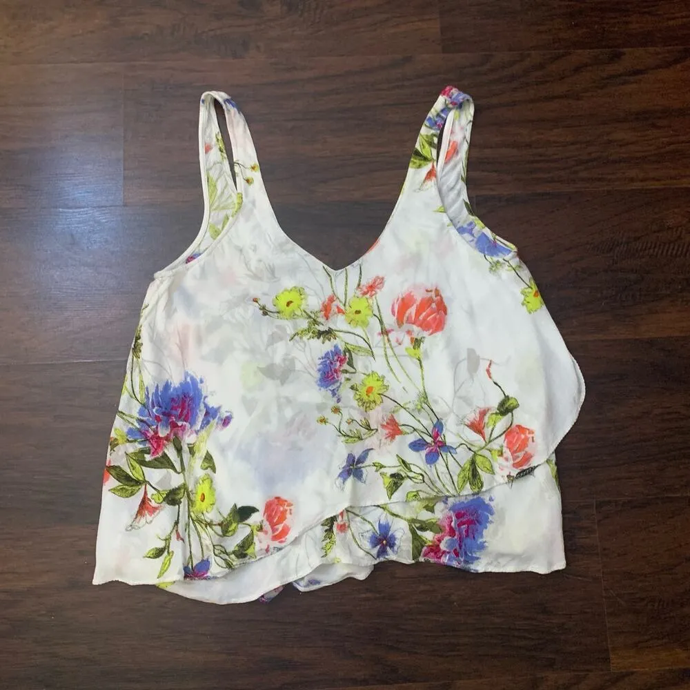 Free People Intimately off white floral v-neck tank top size M - Image 7