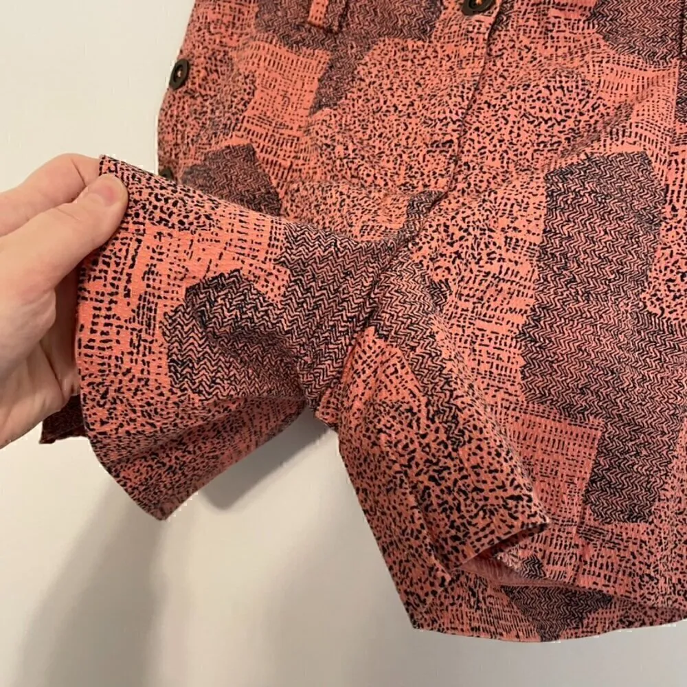 CARTONNIER ANTHROPOLOGIE Island Hopper Shorts Pink Navy Blue Printed Cotton Boho - Image 9