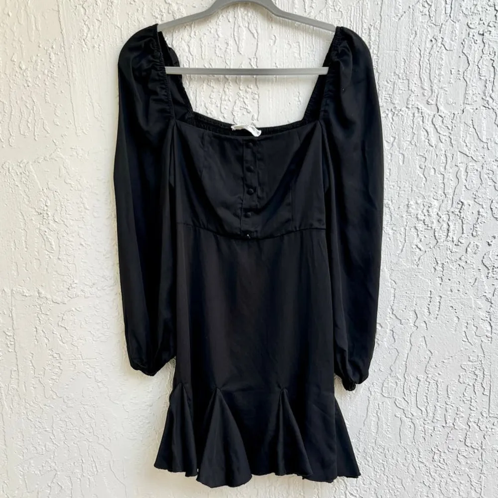 Lani The Label Puff Sleeve Ruffle Carissa Mini Dress Black Women's Size Medium - Image 3