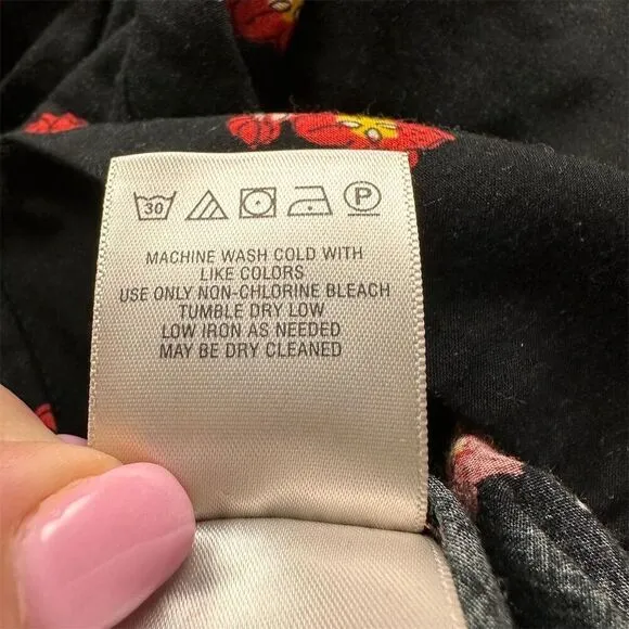 Maeve Women's XS Black Floral Patchwork Pleated Pull-On Shorts Casual - Image 8