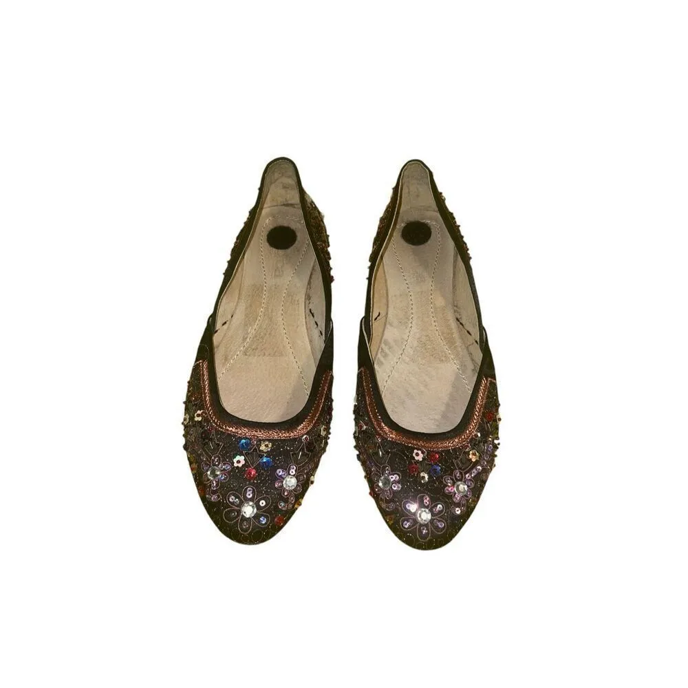 ✨Tribeca Jade Black Satin & Sequin Ballet Flats Sz 7.5✨ - Image 3