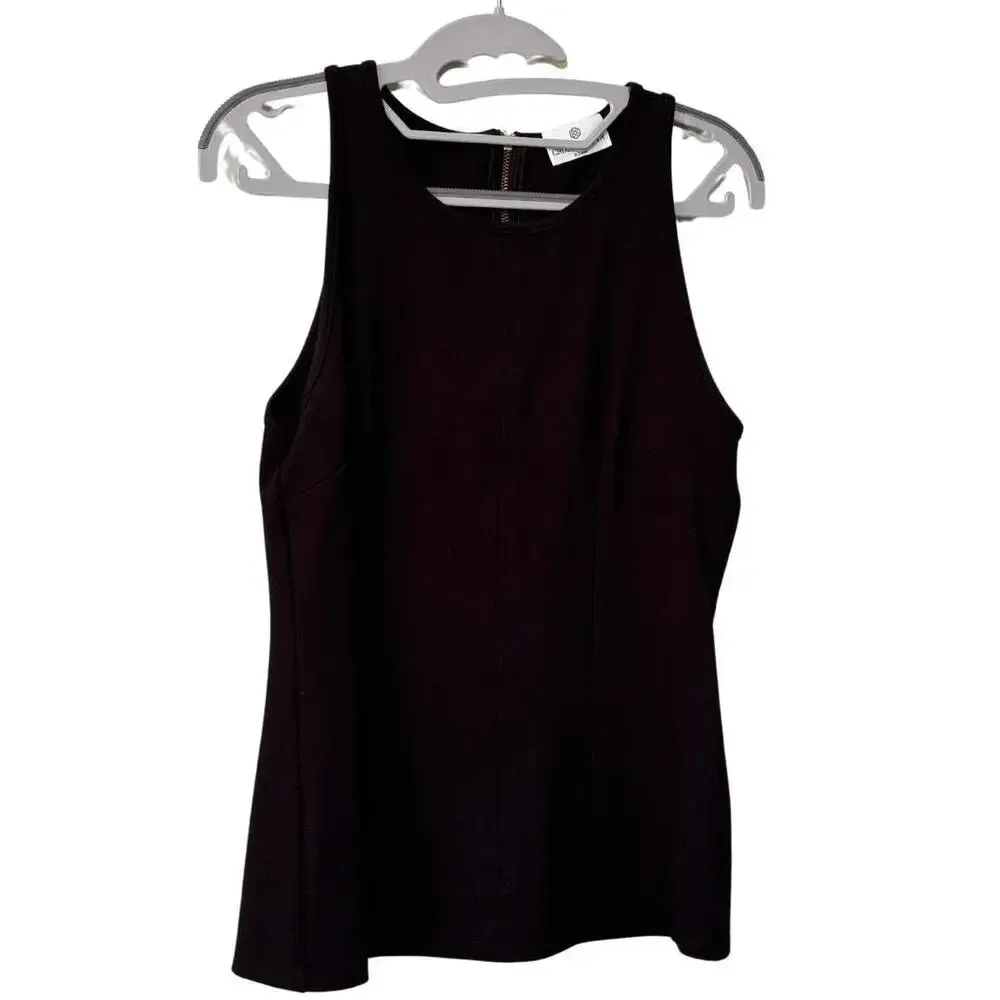 CHLOE KRISTYN Jenni Ponte Knit Round Neck Sleeveless Tank Top Black EUC XS - Image 3