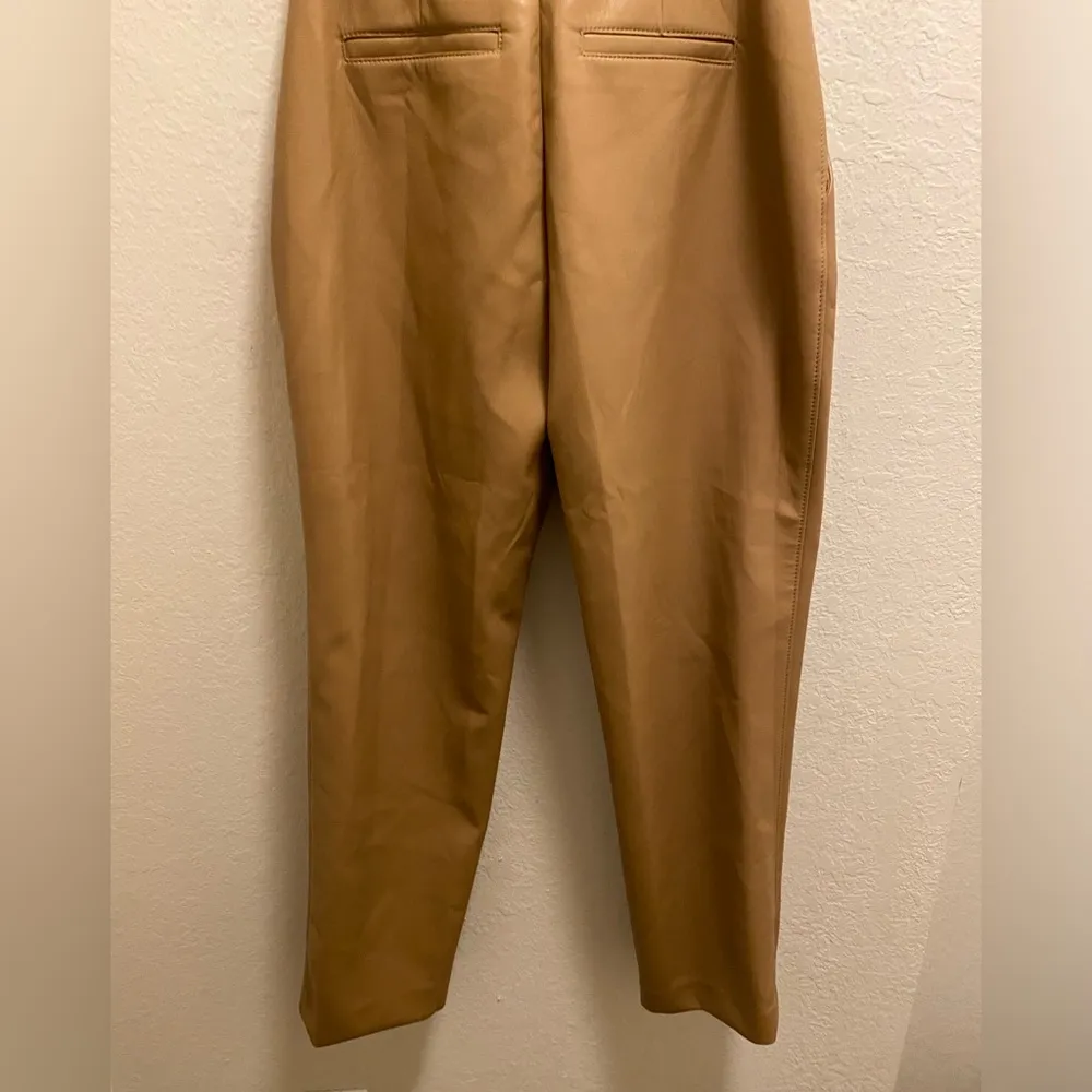 Aritzia Babaton Vegan Leather Command Cropped Pant In Camel Size 00 - Image 11