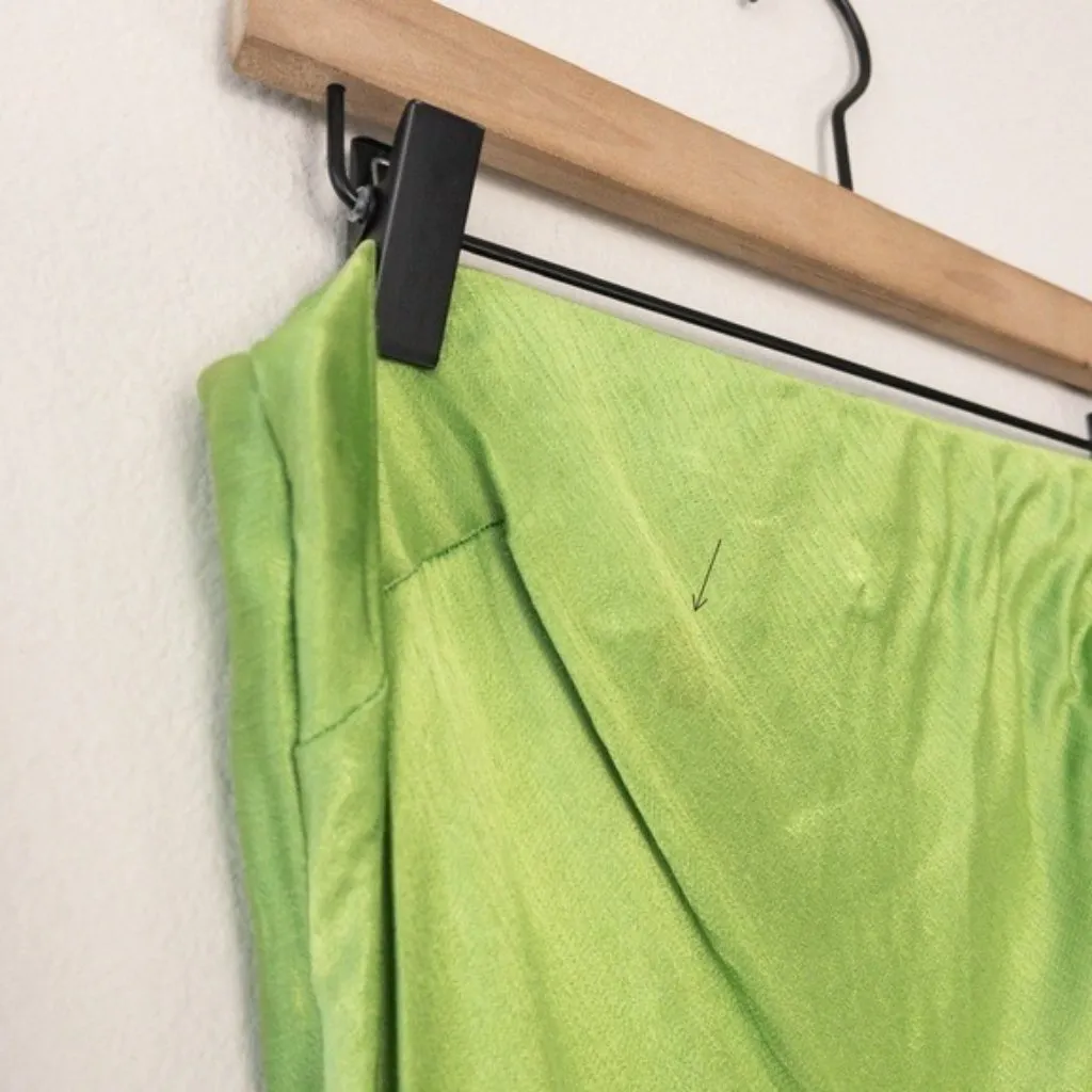 Bec + Bridge Moon Dance Strapless Dress 10 Sweet Pea Green Satin Cutout Draped - Image 9