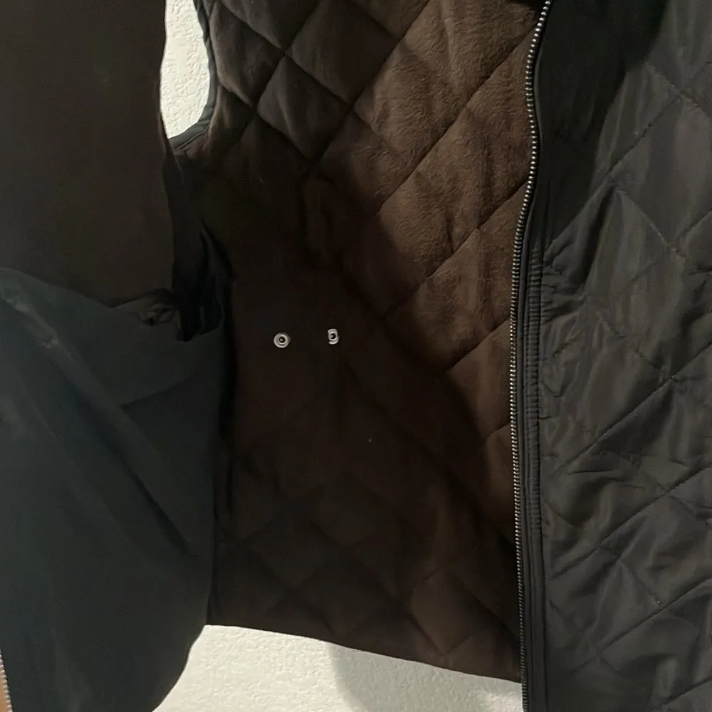 MAGASCHONI Women's Full Zip Diamond Quilted Vest, Black/Brown, Size S - Image 5