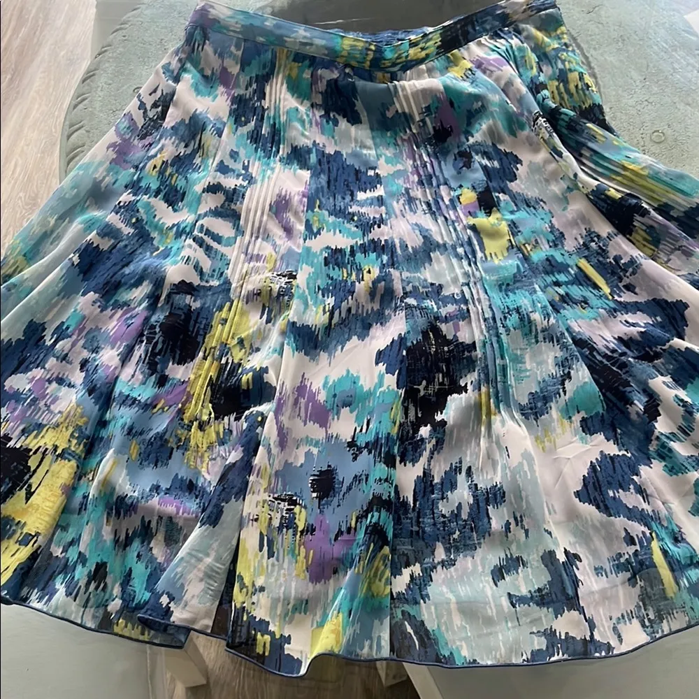 Christopher Banks a line fit flare ocean colors skirt size 10 lined - Image 2