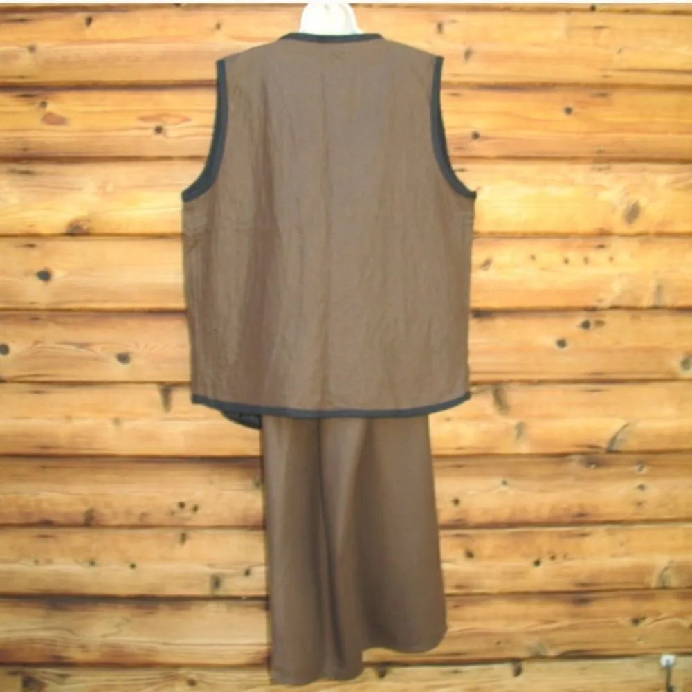 NWT Brown Art To Wear Raw Silk Sk… Brown Size 14 - Image 7