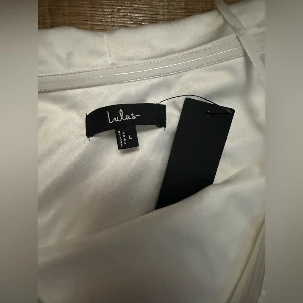 Lulus Luxurious Vision White Satin Off-the-Shoulder Mini
Dress - Image 5