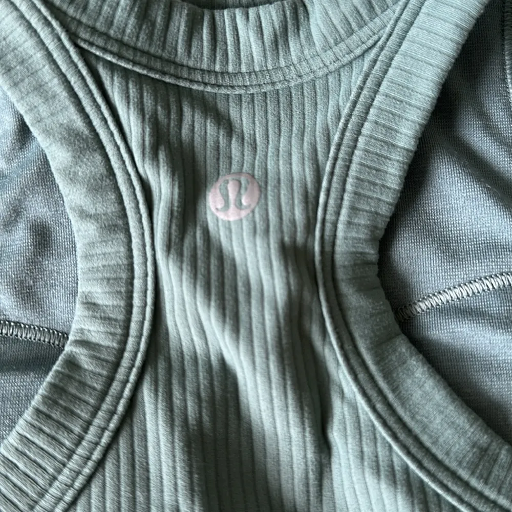 Lululemon Ribbed Nulu High Neck Yoga Bra Size 6 Tidewater Teal - Image 3