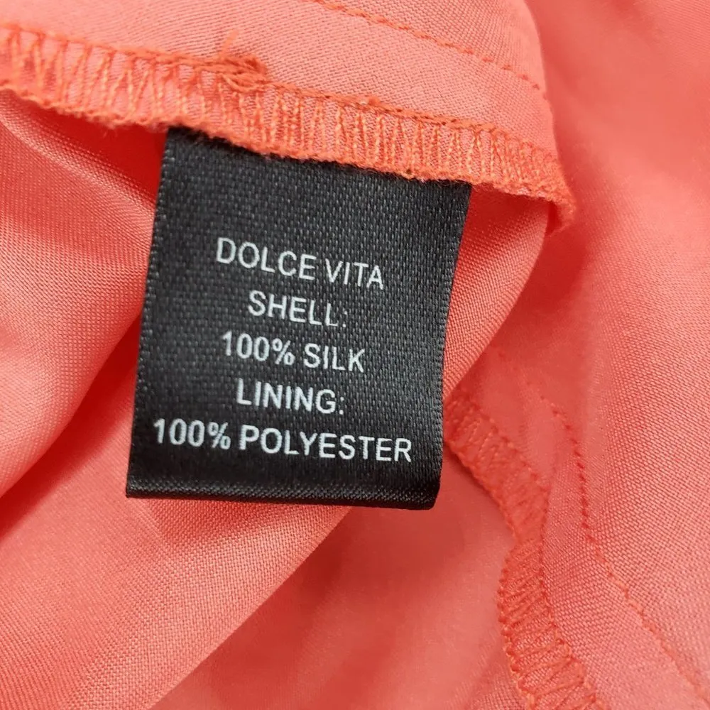 Dolce Vita Coral 100% Silk Halter Neck Mini Dress Small - Image 6