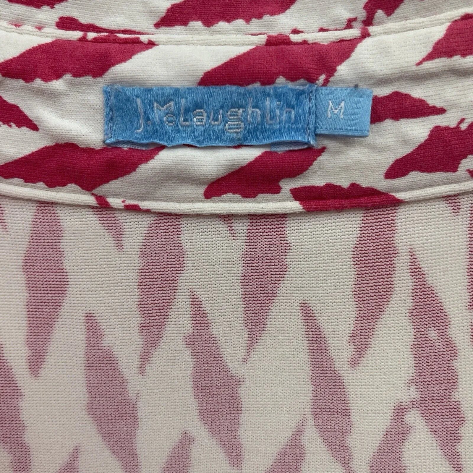 J. McLaughlin M Dolly Catalina Cloth Dress Sleeveless Carnaby Geo Pink Stretch - Image 9