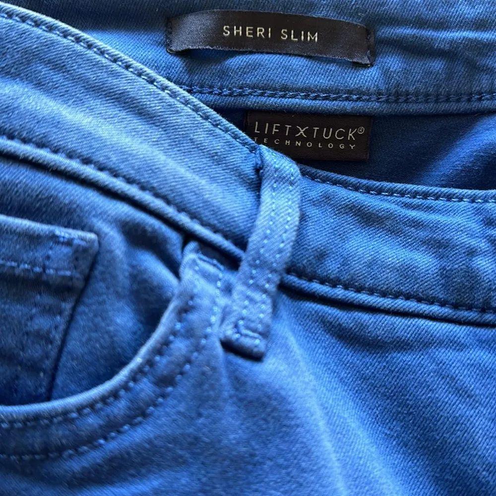 NWT NYDJ Sheri Rivet Side Slit Slim Ankle Jeans In Royal Blue - Image 6