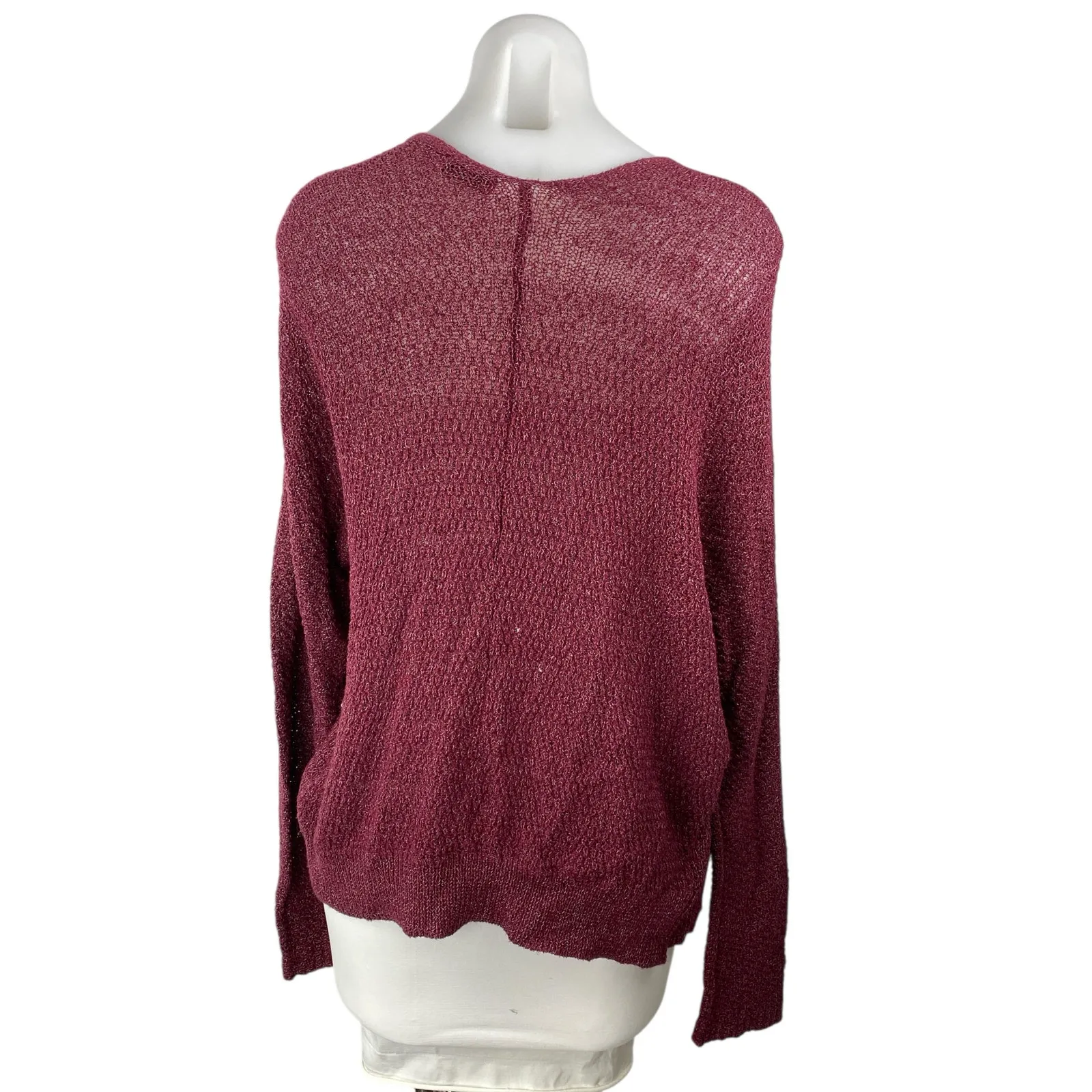 Urban Outfitters BDG Maroon Red Open Front Long Sleeve Cardigan Sweater Top XS - Image 2