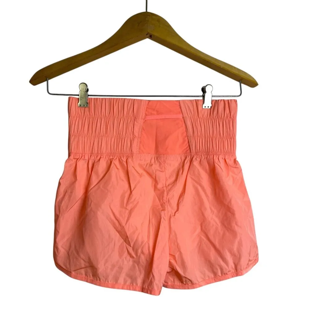 Free People Way Home Shorts XS Orange Womens Running Jogging Workout Nylon - Image 2