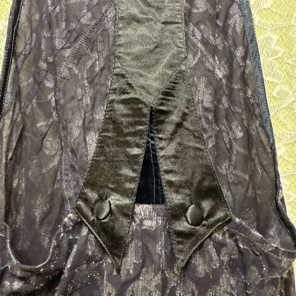 NWOT Navy blue and silver free people New Romantics Sleeveless Dress w Collar - Image 14