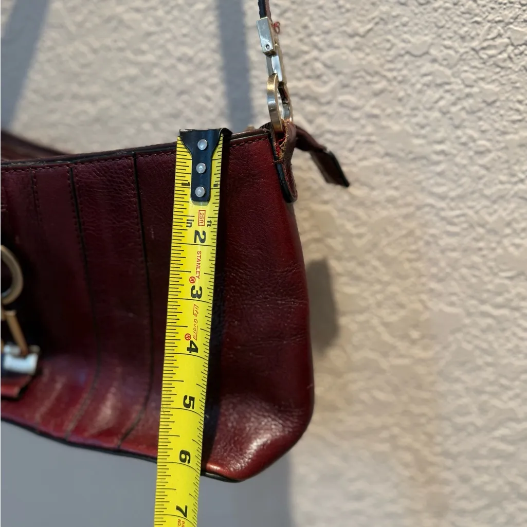 Elegant Burgundy Leather Shoulder Bag - Image 7