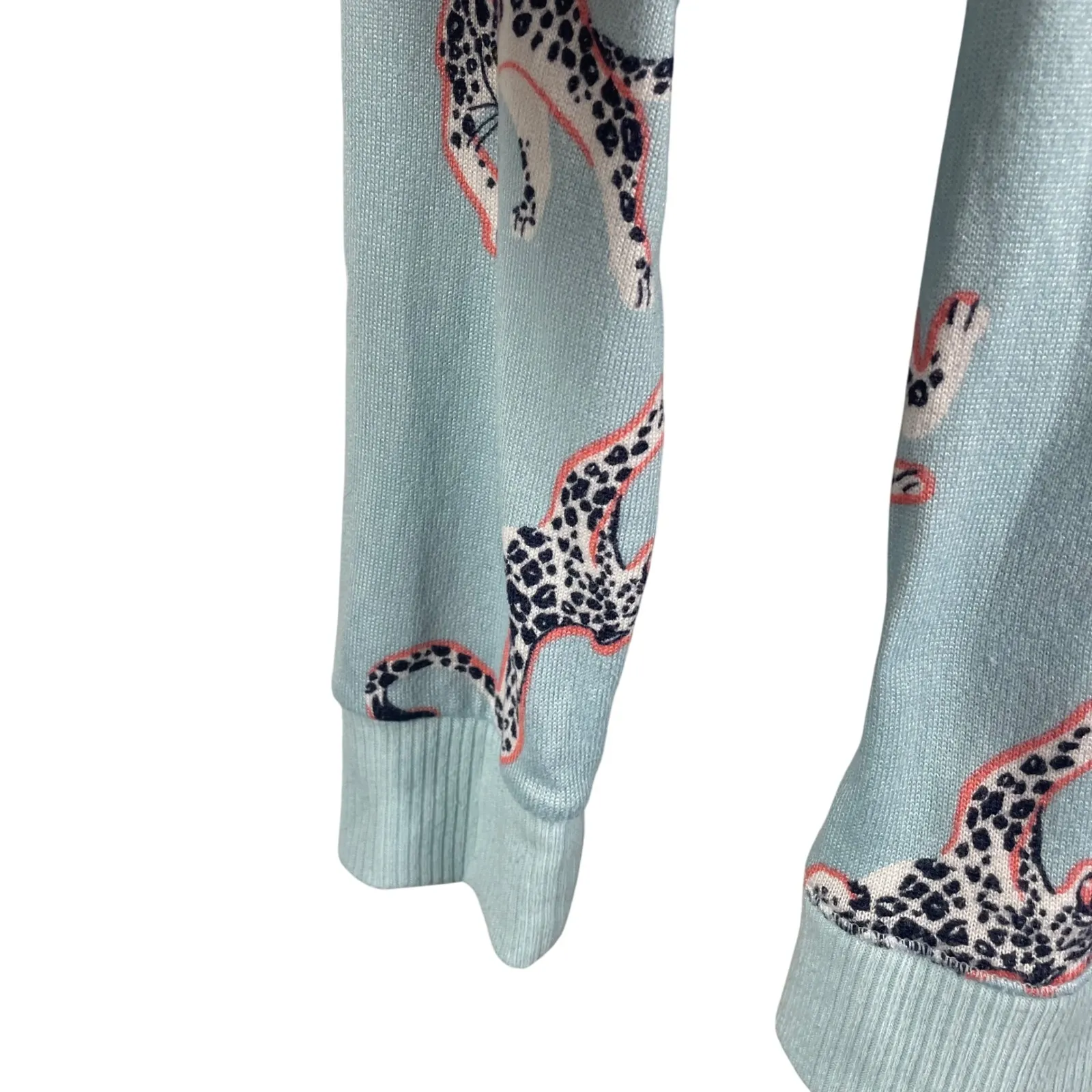 Kate‎ Spade New York Leopard Print Long Sleeve Blue Sweater Women's Small - Image 3