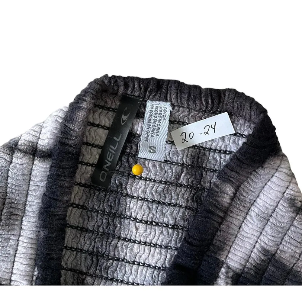O'neill Black & Gray Smocked Midi Tie Dye Women Dress Size Small | 20-24 - Image 3