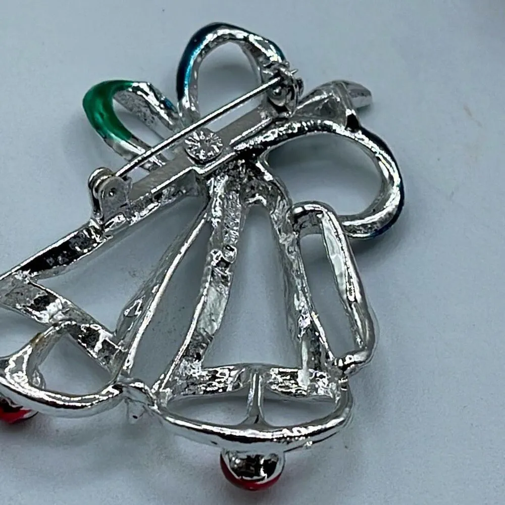 Vintage Gerry’s silver bell Christmas brooch . - Image 3