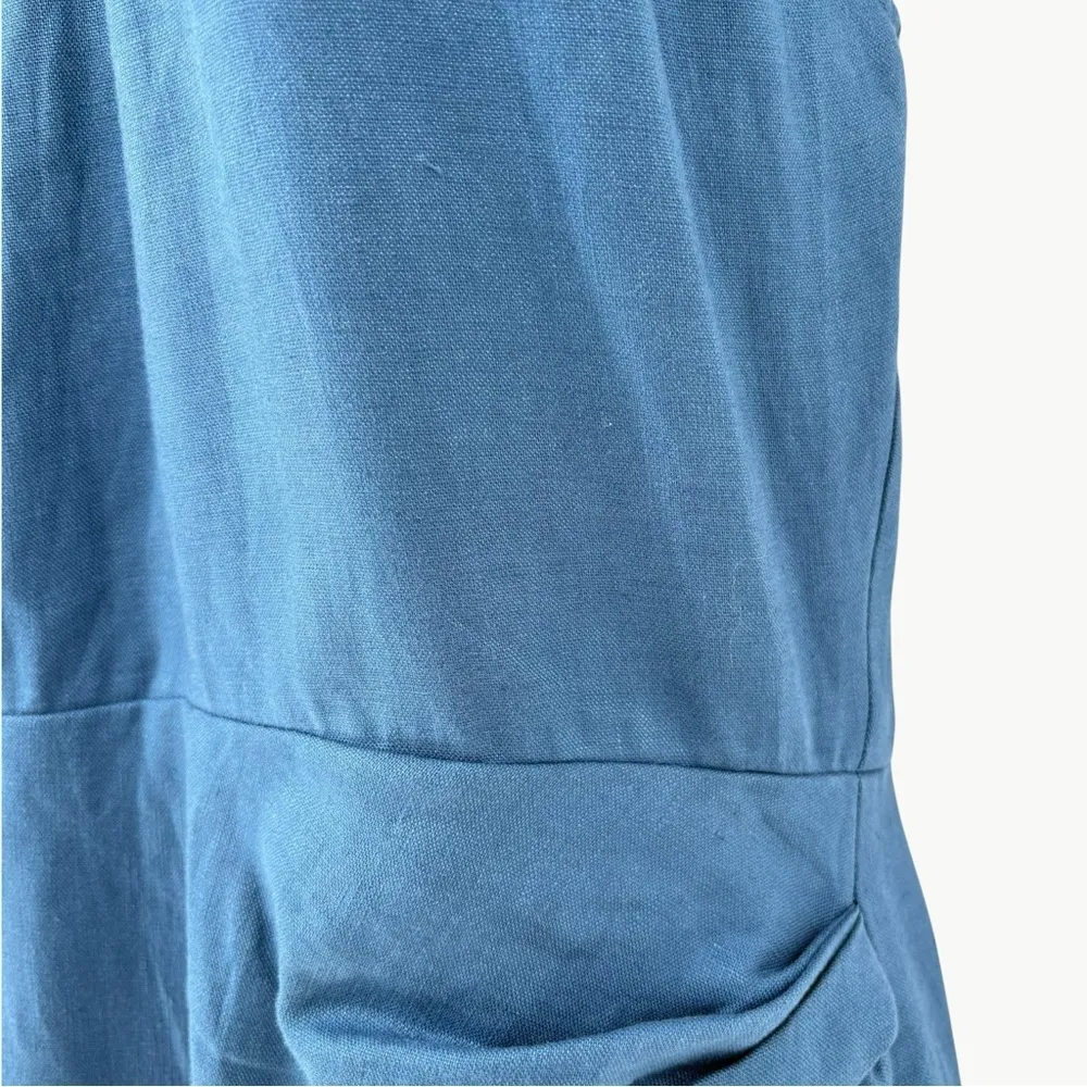 NWT Reformation Dory 100% Linen Halter Faux Wrap Mini Dress | Sz 10 | Blue - Image 9