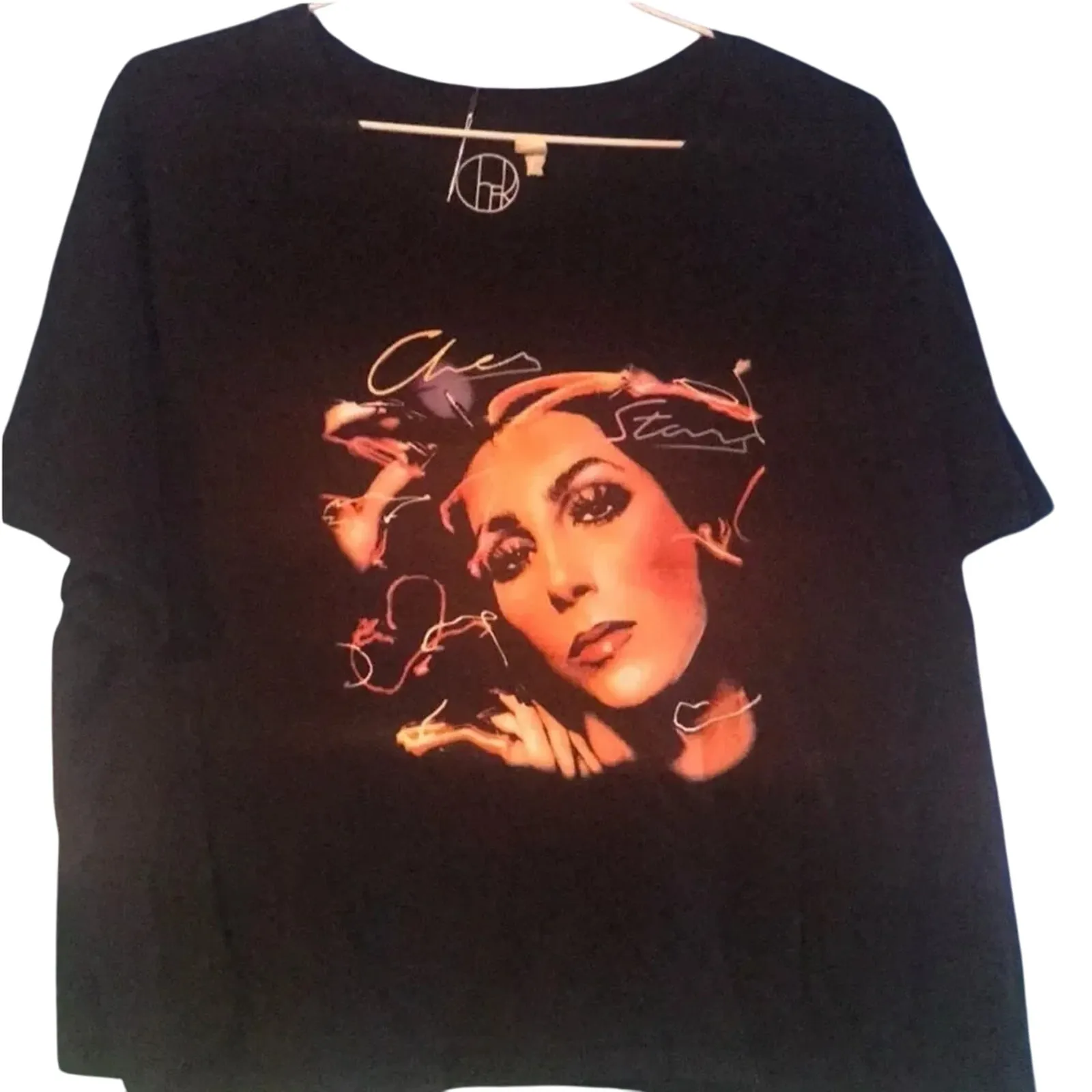 CHER Stars album crop top shirt black, Size 2X, Good pre-owned condition - Image 3