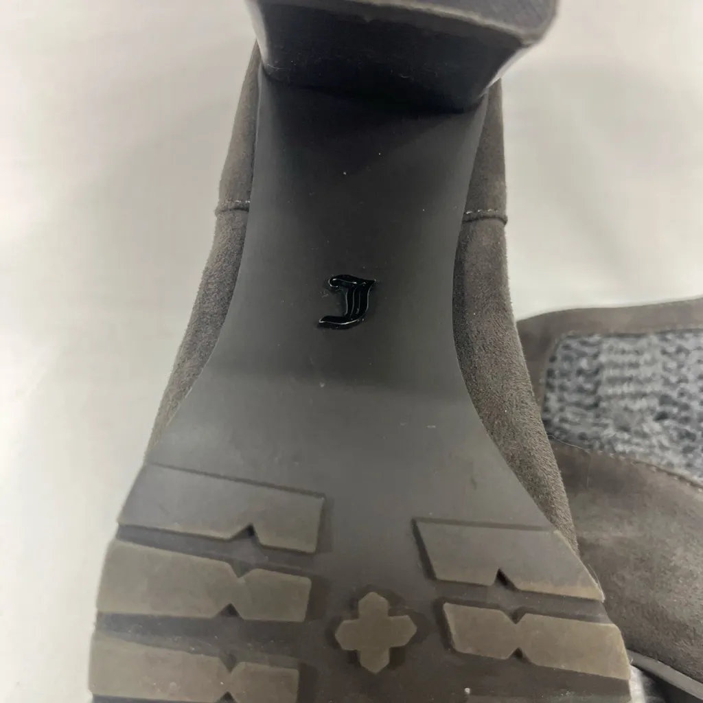 JUICY COUTURE LUPIA SUEDE & KNIT ANKLE BOOTS W/BACK ZIP SZ 10M GREY PREOWNED‎ - Image 9