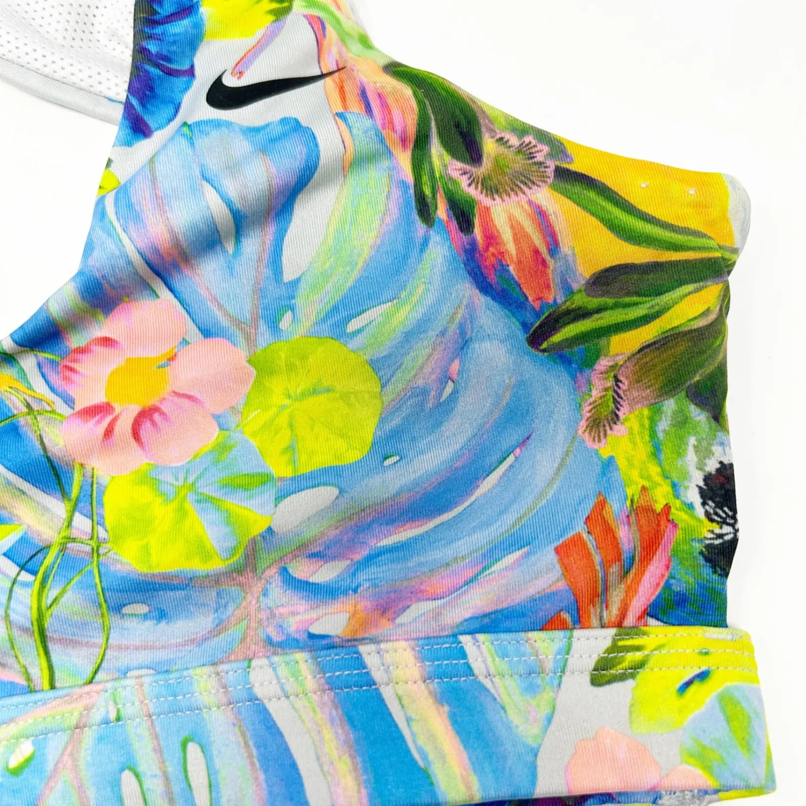 Nike Dri Fit‎ Indy Light Hyper Femme Sports Bra Floral Cross Back Activewear Top - Image 2
