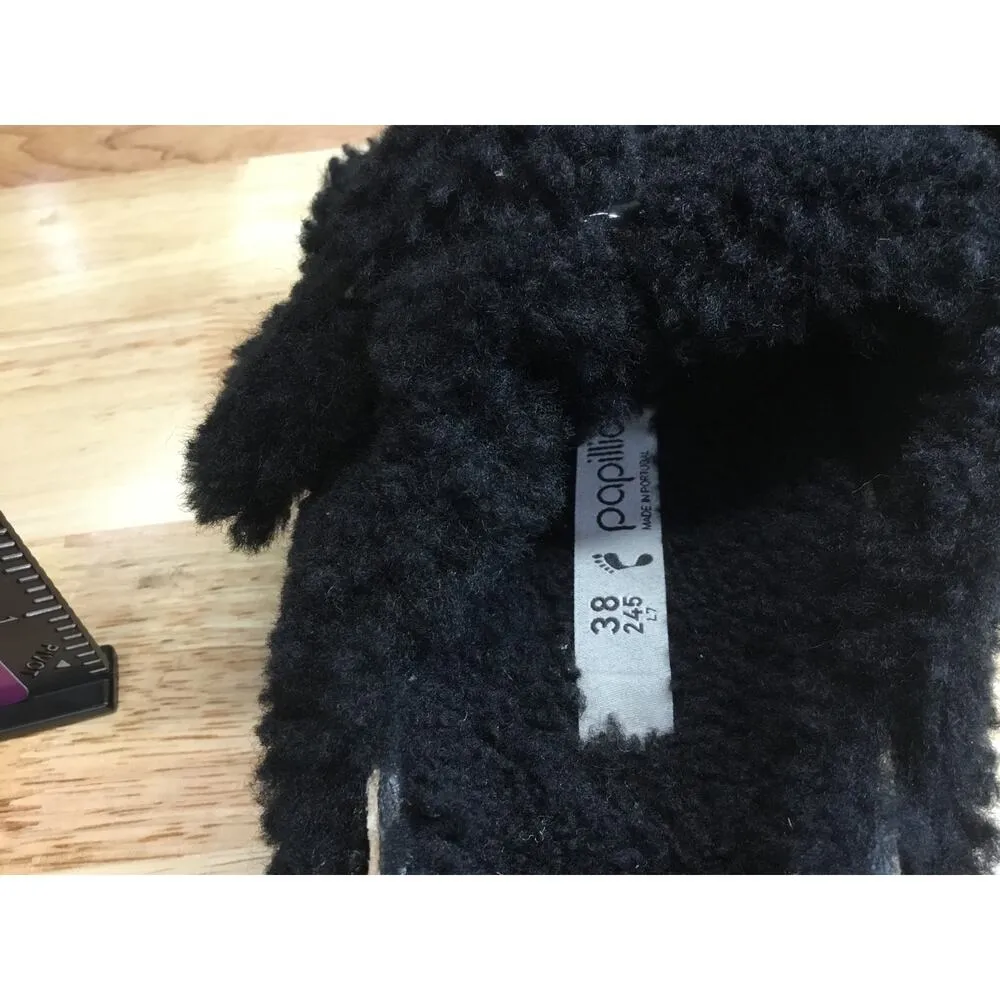 BIRKENSTOCK Papillio Daytona Women's 7.5 Black Buckle Shearling Slide Sandals - Image 6