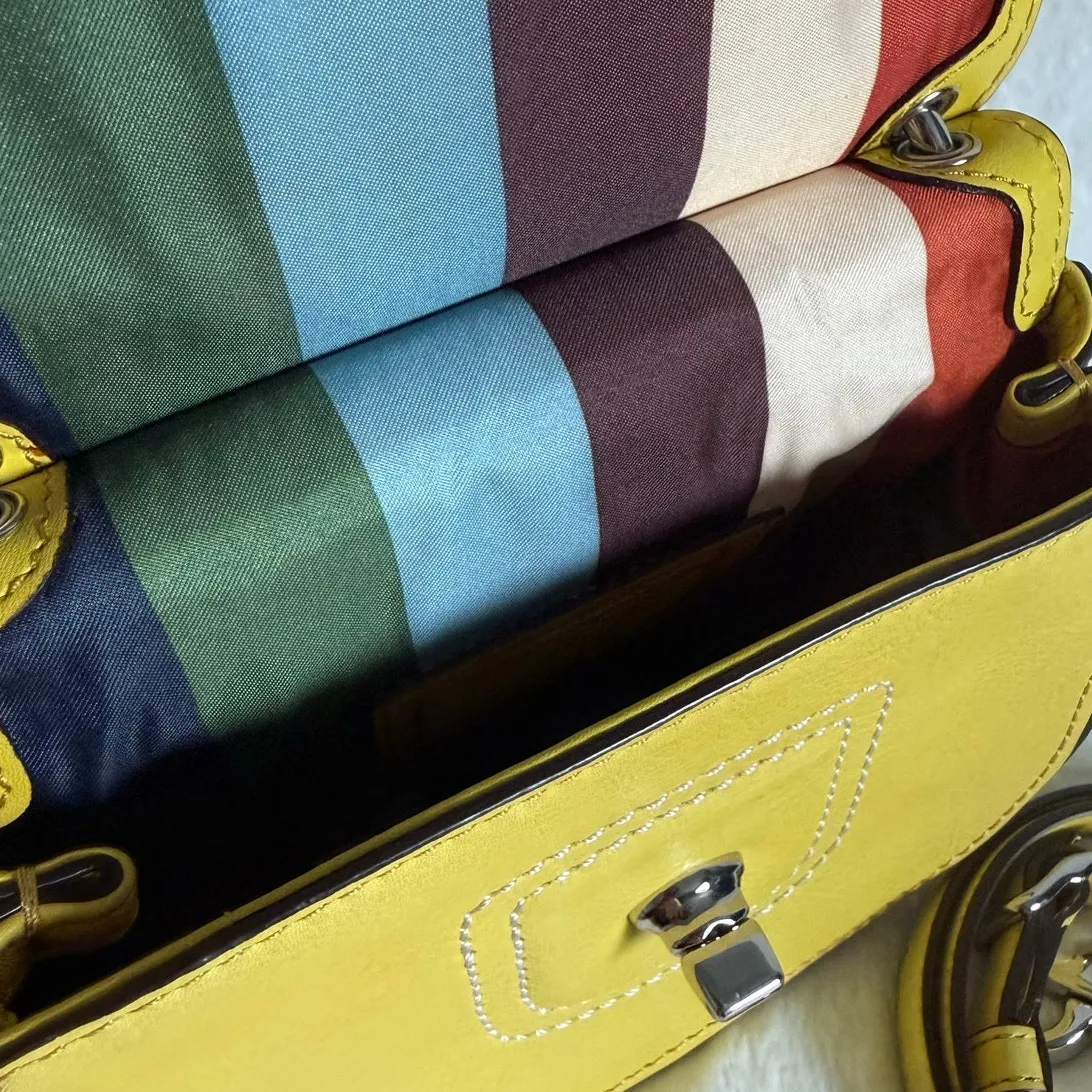 y2k COACH Legacy Yellow Top Handle Crossbody - Image 8