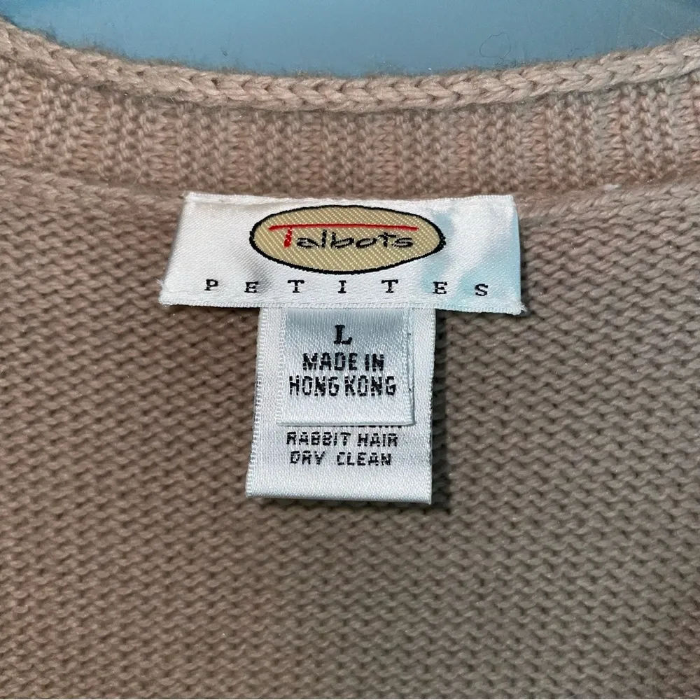 Talbots Petite Vintage Cap Sleeve Knit Sweater Cardigan Size Large Petite - Image 2