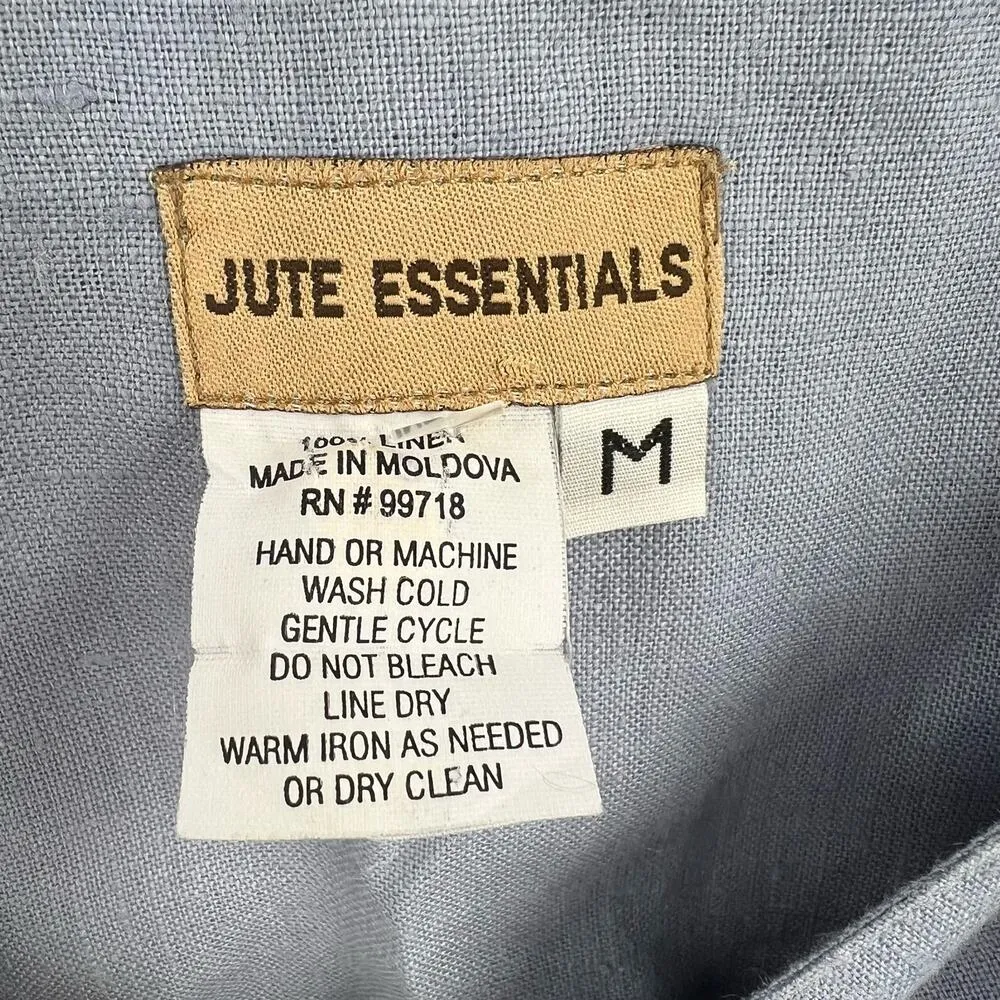 Jute Essentials Jumper Dress Linen Medium Blue - Image 6